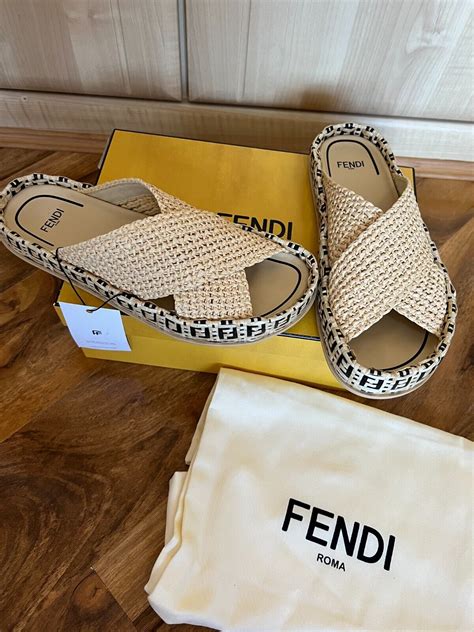 fendi braided raffia slides|Fendi Sunshine .